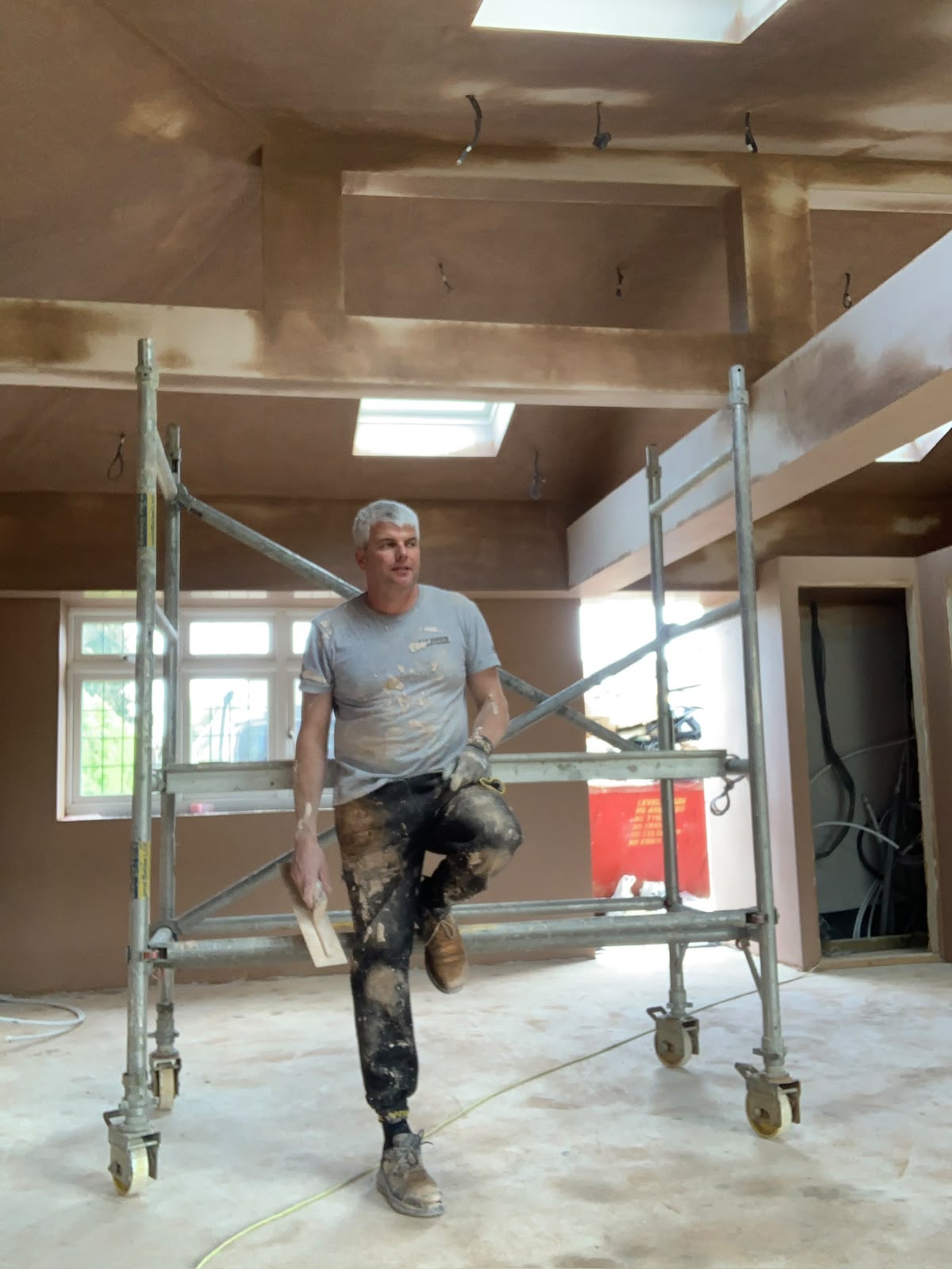 Harris Plastering at work on a large interior plastering project